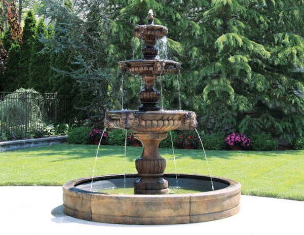 Lion Spill Grand Three Tier Fountain Fiberglass Pool